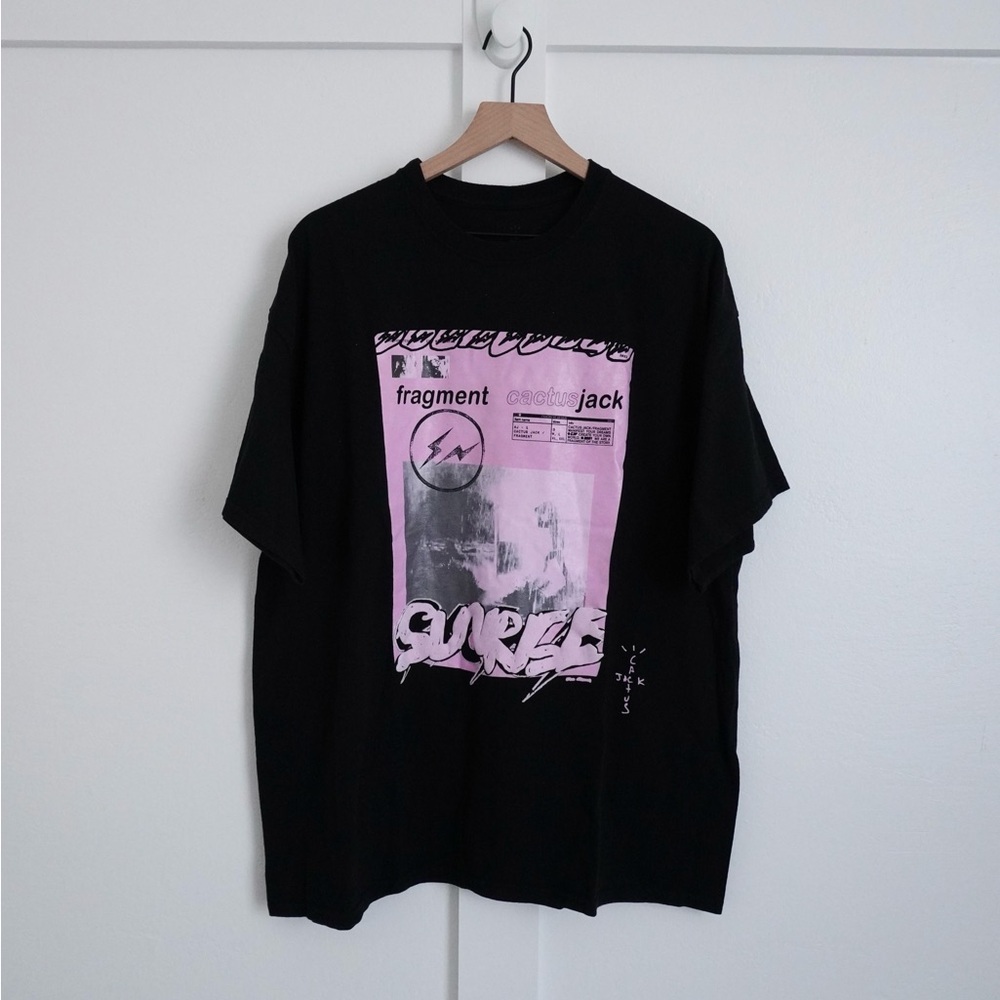 Cactus Jack by Travis Scott For Fragment Pink Sunrise Tee Black